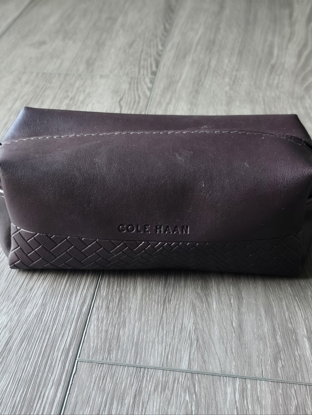Cole Haan x American Airlines Woven Faux Leather Toiletry Bag Dopp Kit
